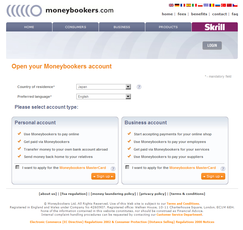 betluck moneybookers account registration